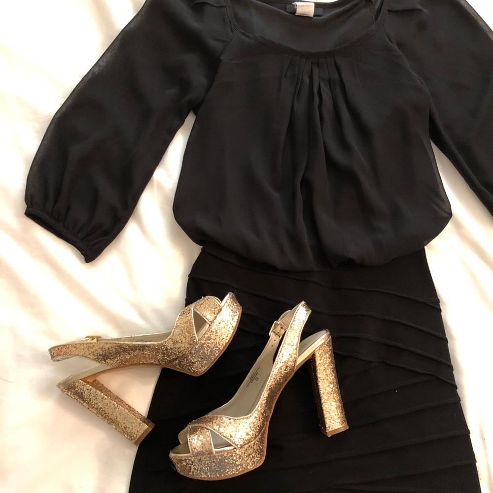Black B Darlin Blouse & Skirt Dress